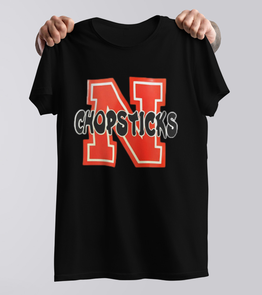 Nebraska Chopsticks Red Letter N T-Shirt