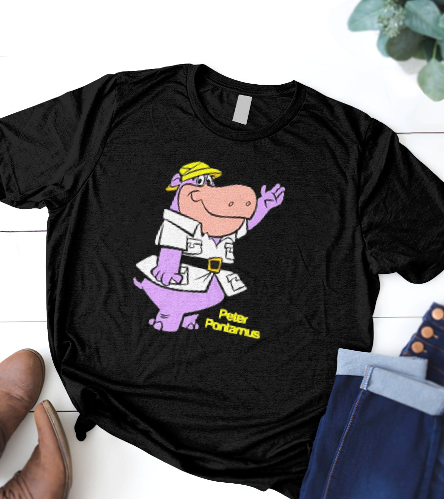 Peter Pontamus Cartoon Cute Hippo Safari T-Shirt