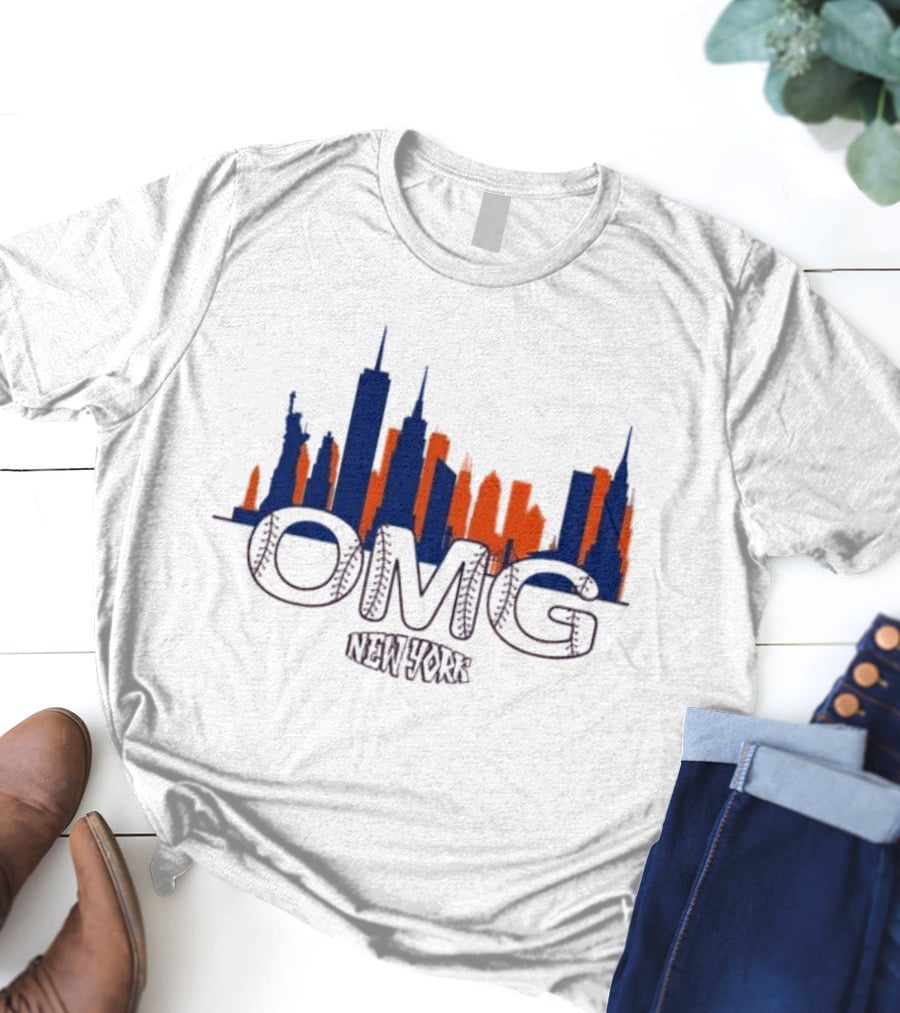 New York OMG Mets Skyline Queens Baseball T-Shirt