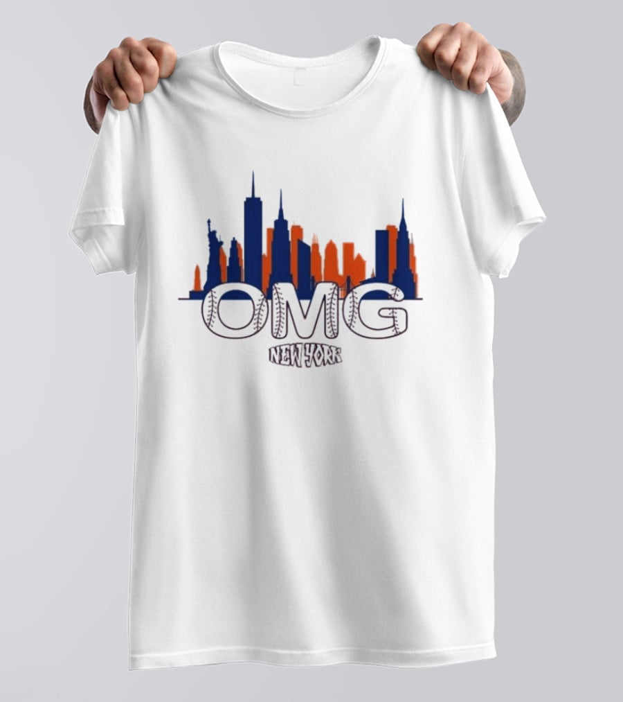New York OMG Mets Skyline Queens Baseball T-Shirt