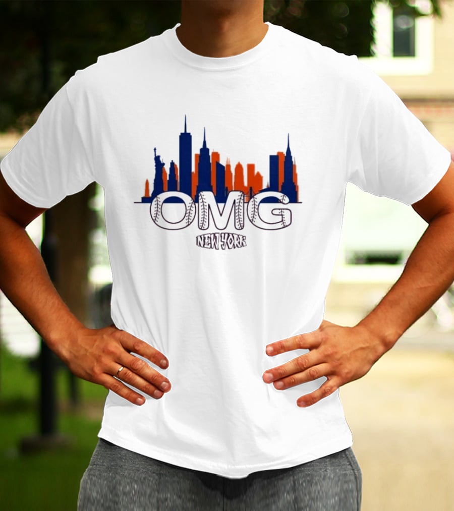 New York OMG Mets Skyline Queens Baseball T-Shirt