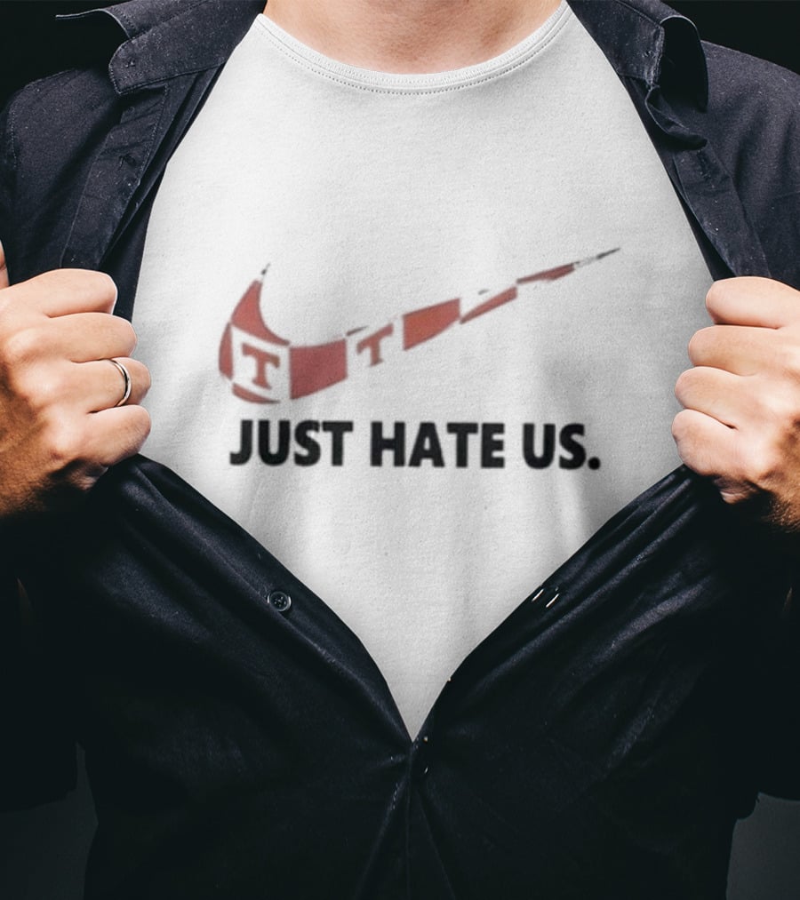 Tennessee Volunteers NCAA Just Hate Us T Logo Swoosh T-Shirt