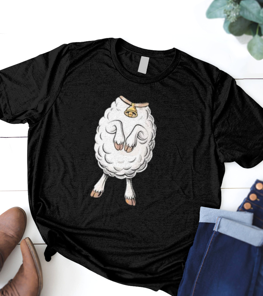 Adult Lamb Costume Meme Headless Fleece Bell T-Shirt