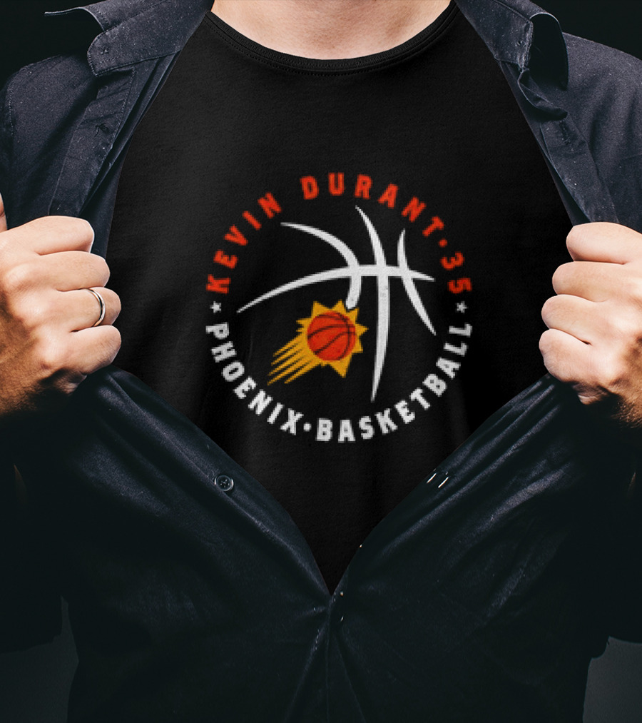 Kevin Durant 35 Phoenix Basketball Suns Player Ball T-Shirt