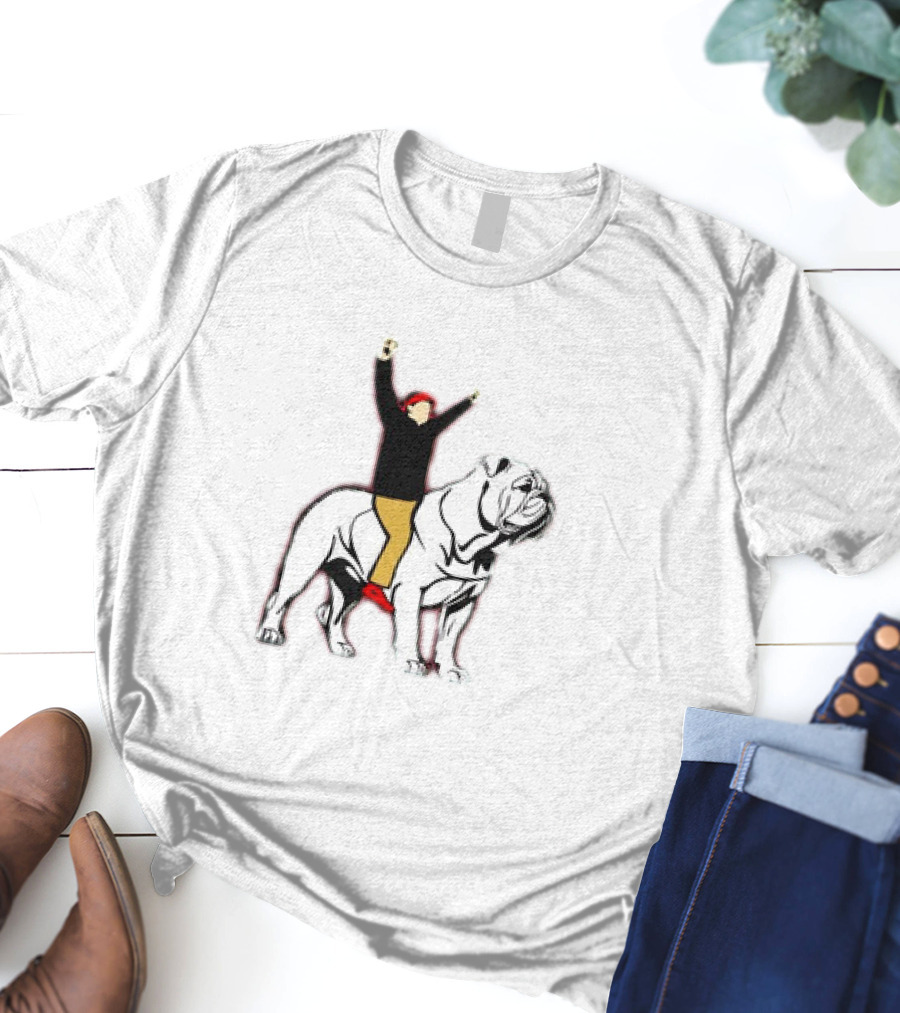 Kirby Smart And Uga Riding Into Battle Youth Competitor Bulldog Team Spirit T-Shirt