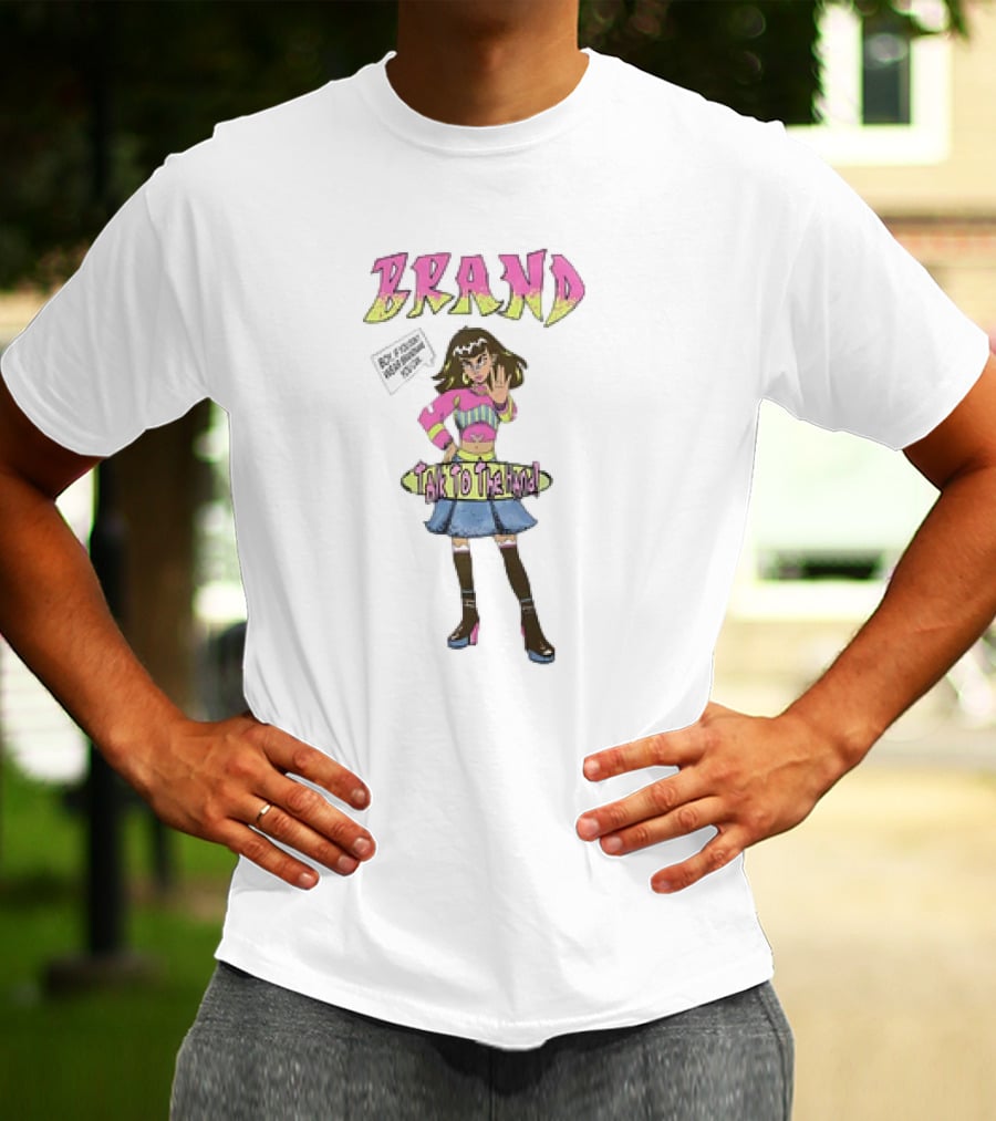 BRAND Skateboard Style Girl Talk To The Hand Retro Vibes T-Shirt