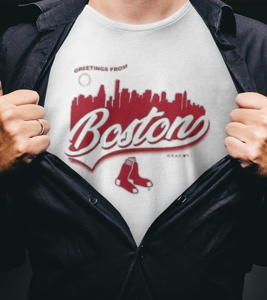 Greetings From Boston Red Sox Skyline T-Shirt