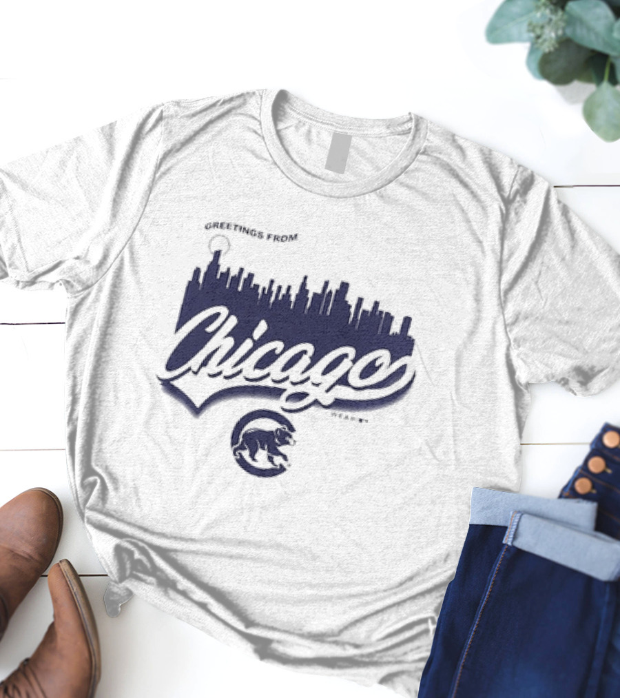 Greetings From Chicago Skyline Cubs T-Shirt