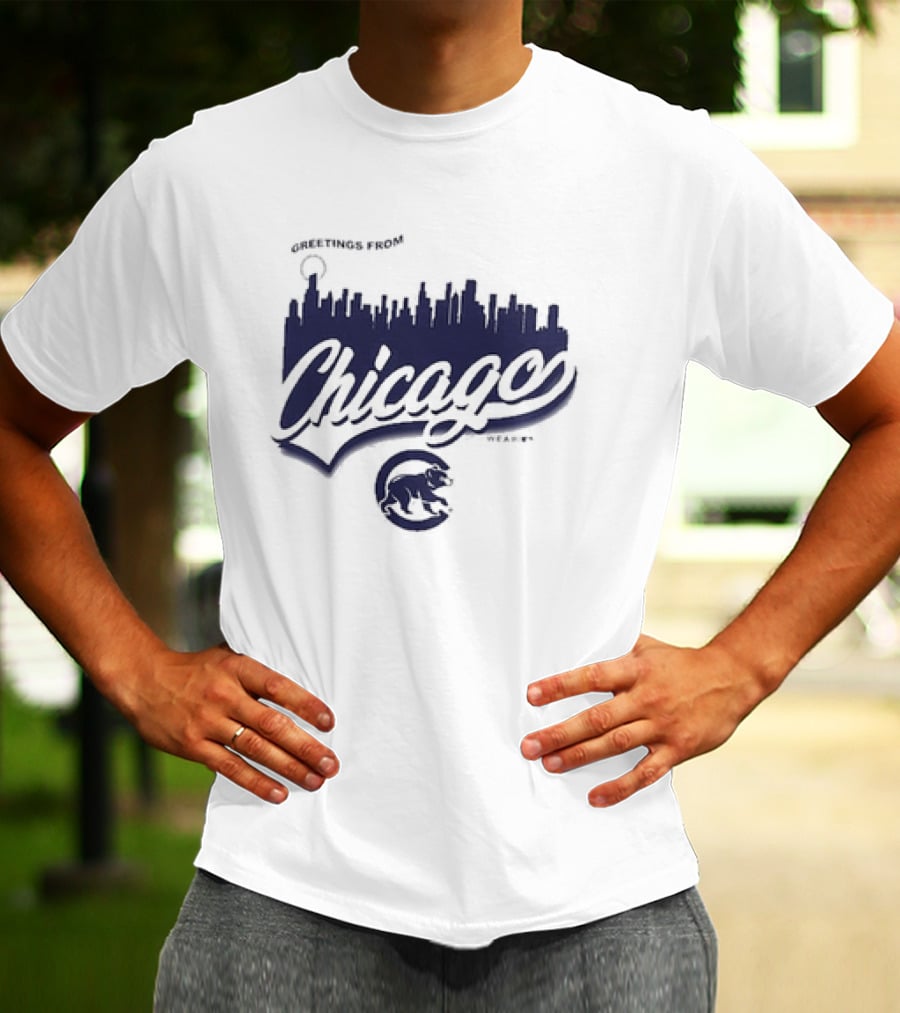 Greetings From Chicago Skyline Cubs T-Shirt