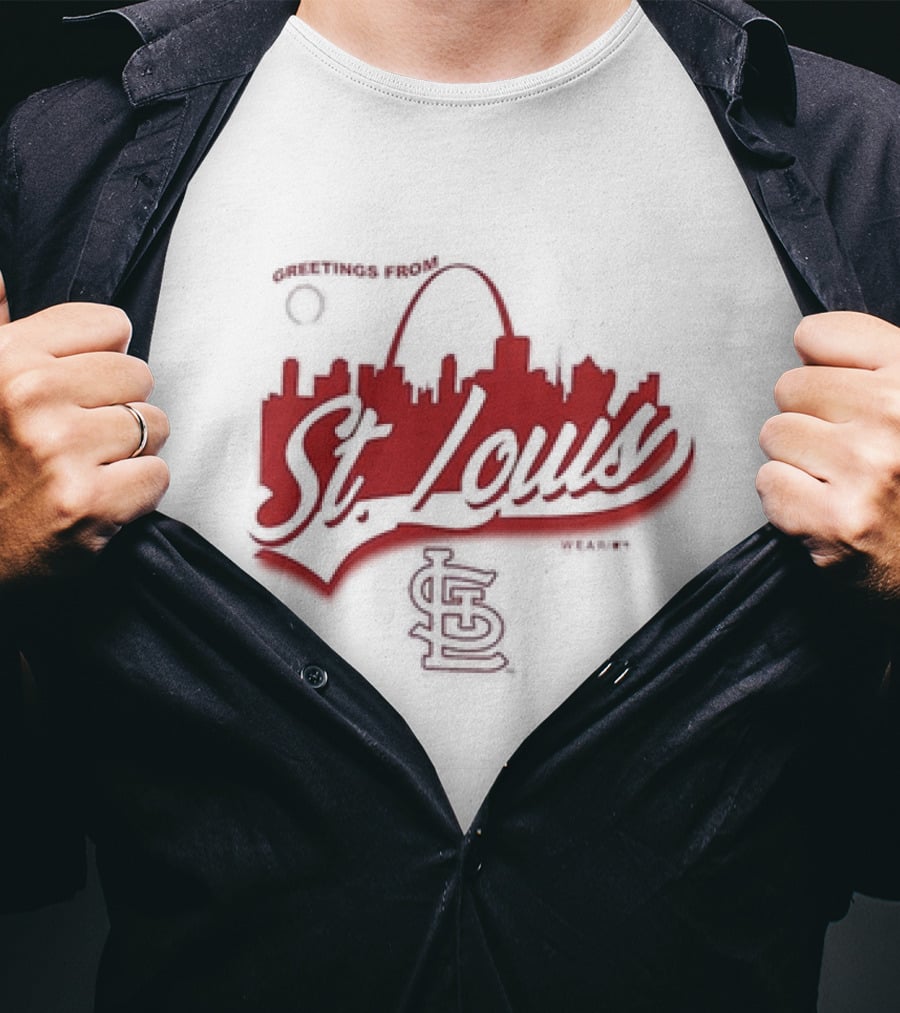Greetings From St. Louis Cardinals Skyline STL T-Shirt