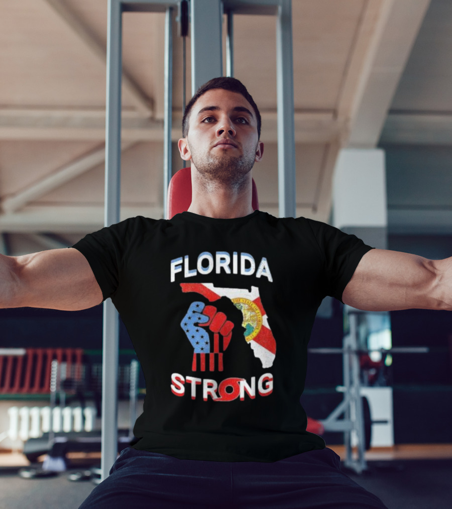 Florida Strong Pride Support Floridians State Flag Fist T-Shirt