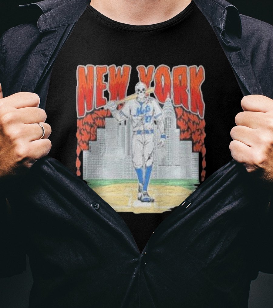 New York Mets Reed Garrett Skyline Baseball T-Shirt