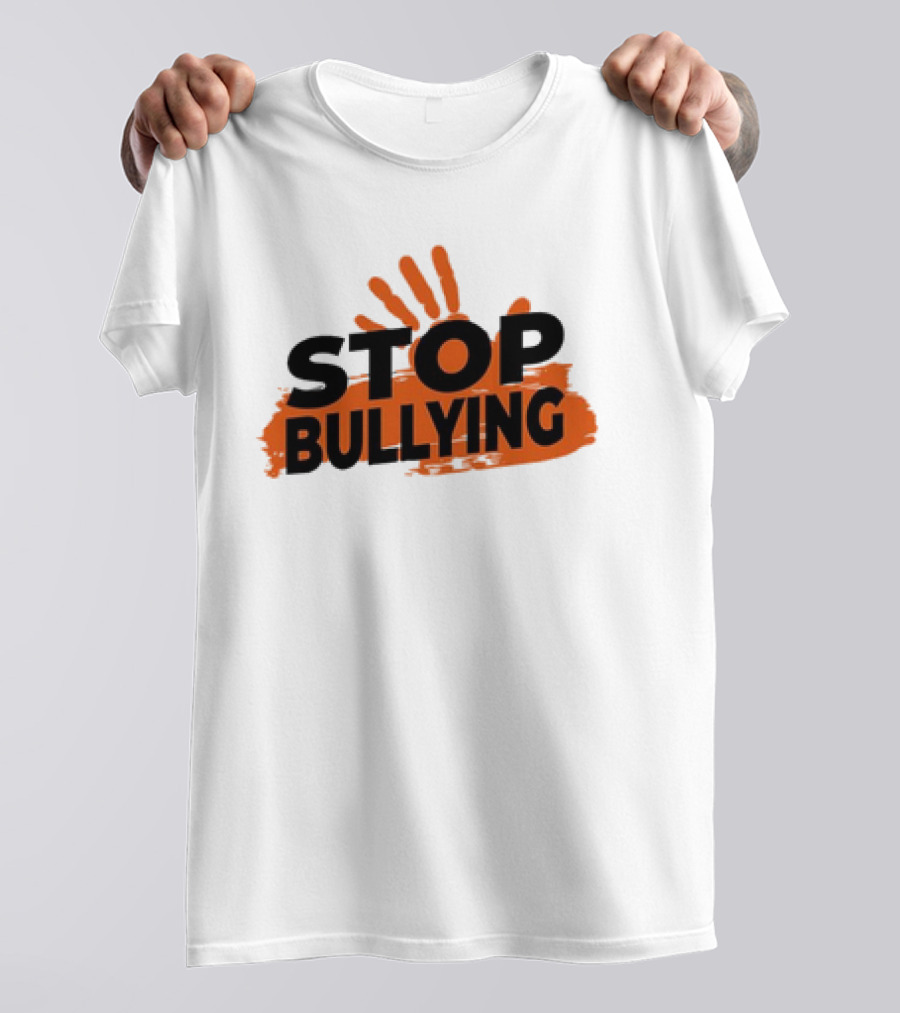 Eudy Stop Bullying Handprint Message T-Shirt