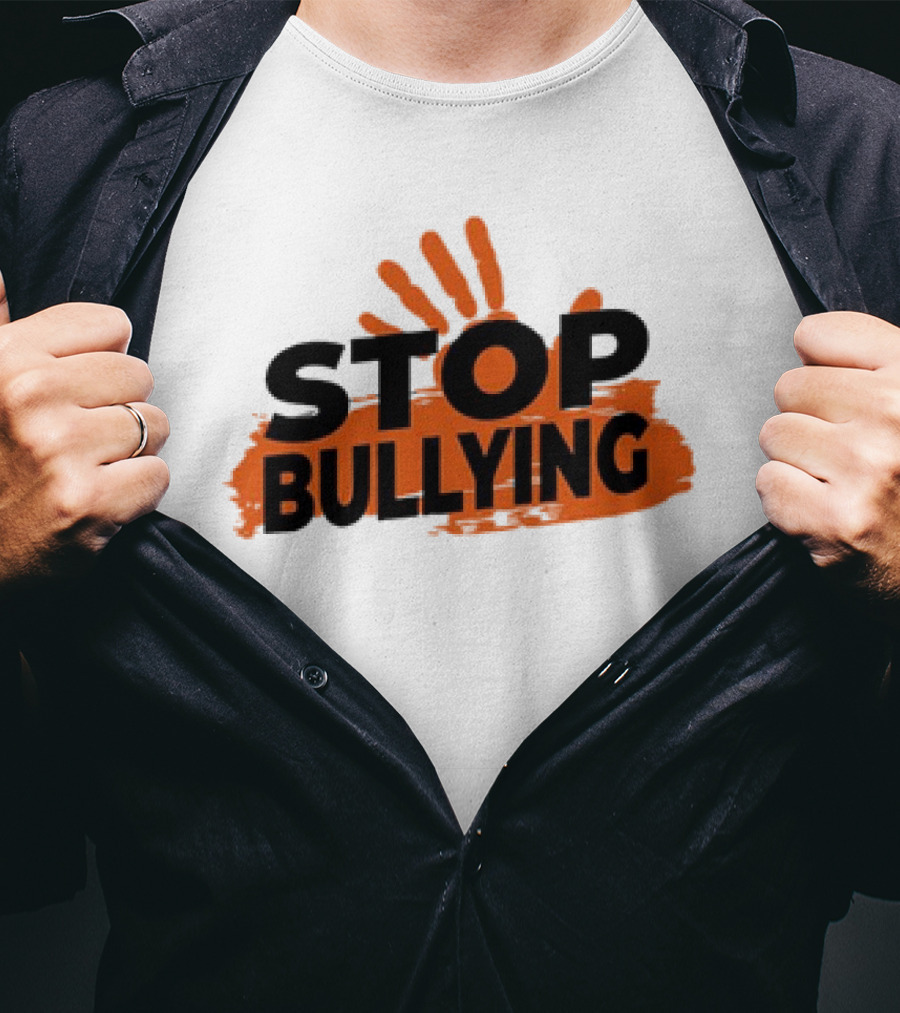 Eudy Stop Bullying Handprint Message T-Shirt