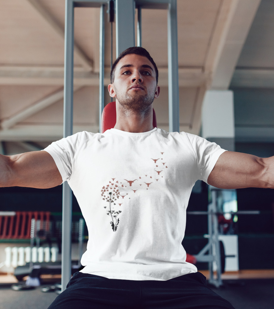 Texas Longhorns Dandelion Flower Logo Blossoms T-Shirt