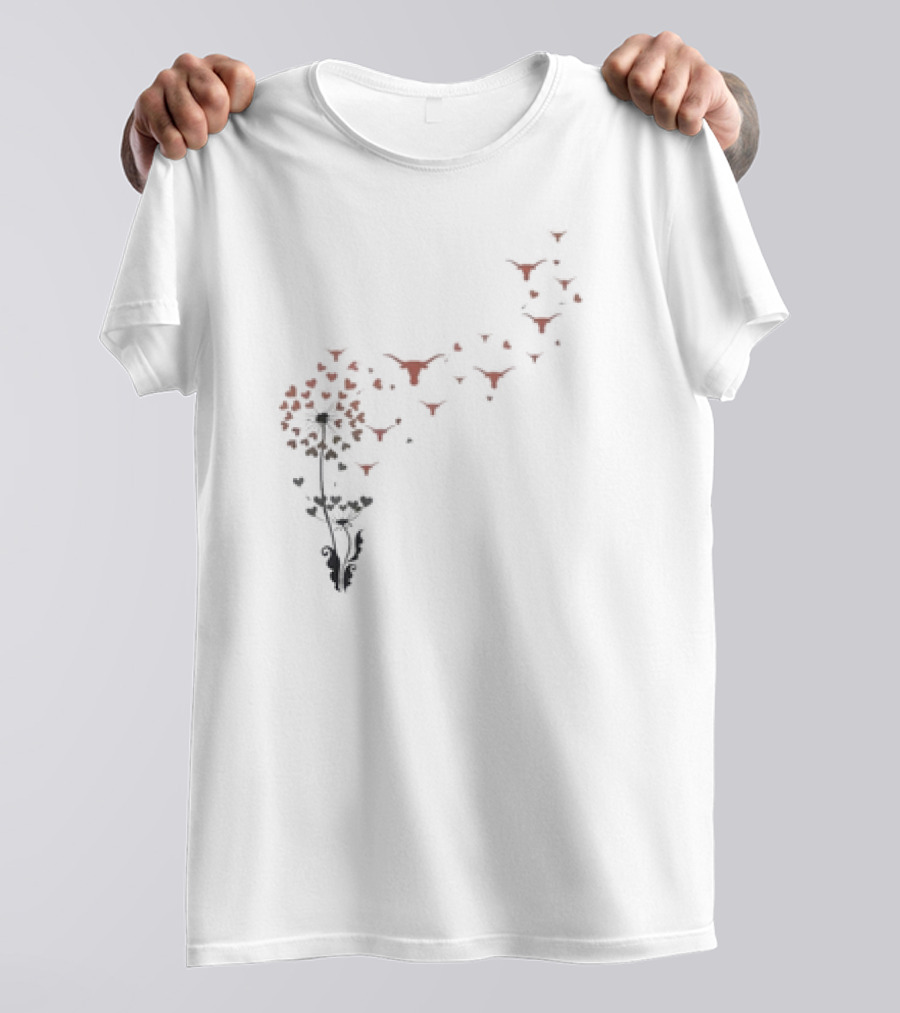 Texas Longhorns Dandelion Flower Logo Blossoms T-Shirt