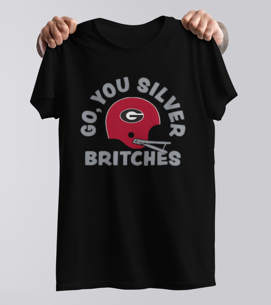 Georgia Football Go You Silver Britches Vintage Helmet T-Shirt