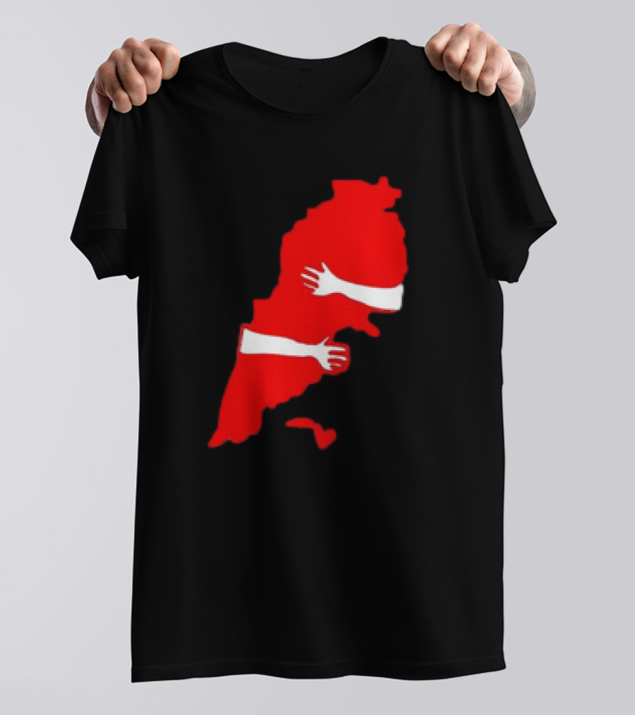 Lebanese Hug Red Map Embrace T-Shirt