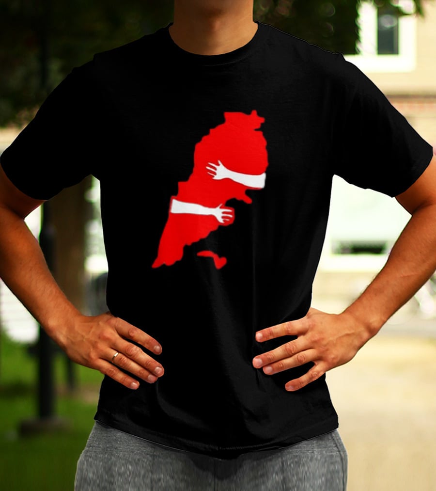 Lebanese Hug Red Map Embrace T-Shirt
