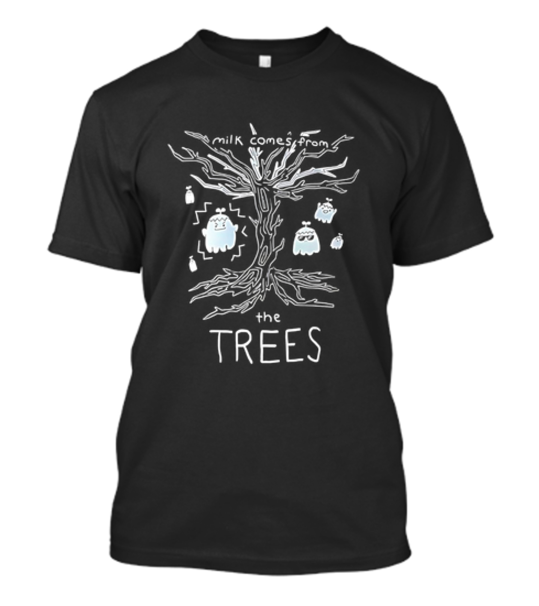 Milk Comes From The Trees With Ghostly Milk Cartons T-Shirt