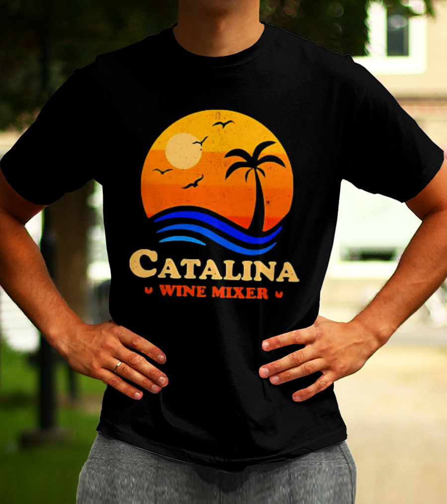 Step Brothers Catalina Wine Mixer Vintage Sunset Palm Island T-Shirt
