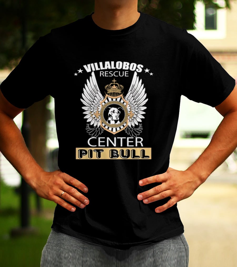 Villalobos Rescue Center Pit Bull Wings Crest T-Shirt