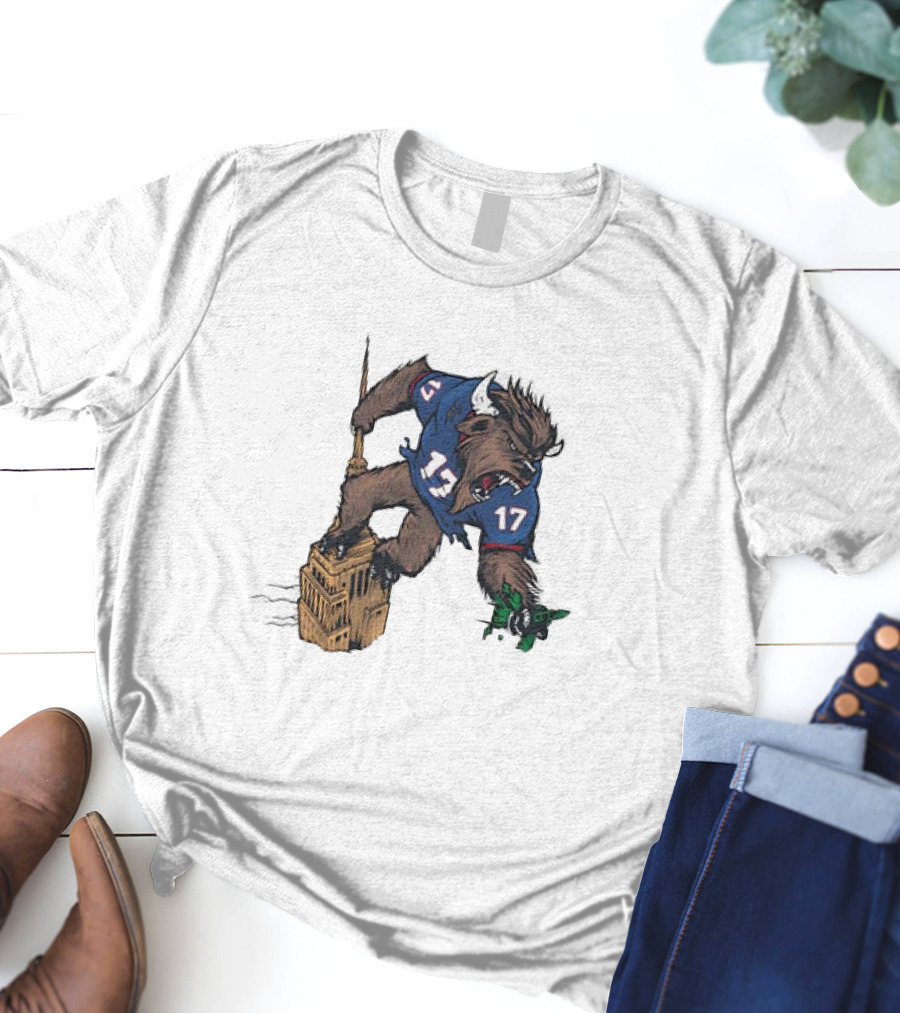 Buffalo Bills Josh Allen King Kong Shirt 17 Tower Monster T-Shirt