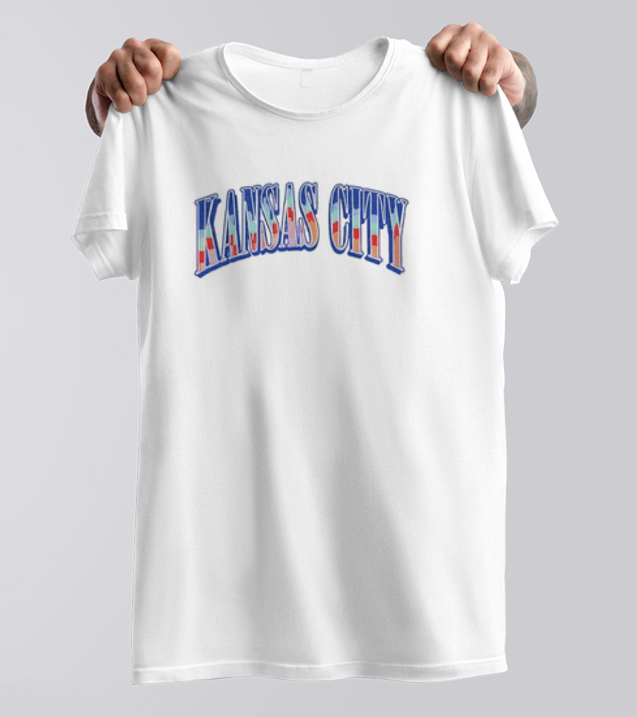 KANSAS CITY Sports Arch Letters Multicolor T-Shirt