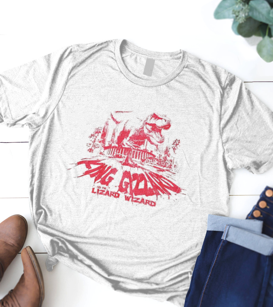King Gizzard And The Lizard Wizard Dinosaur City Red Sketch T-Shirt