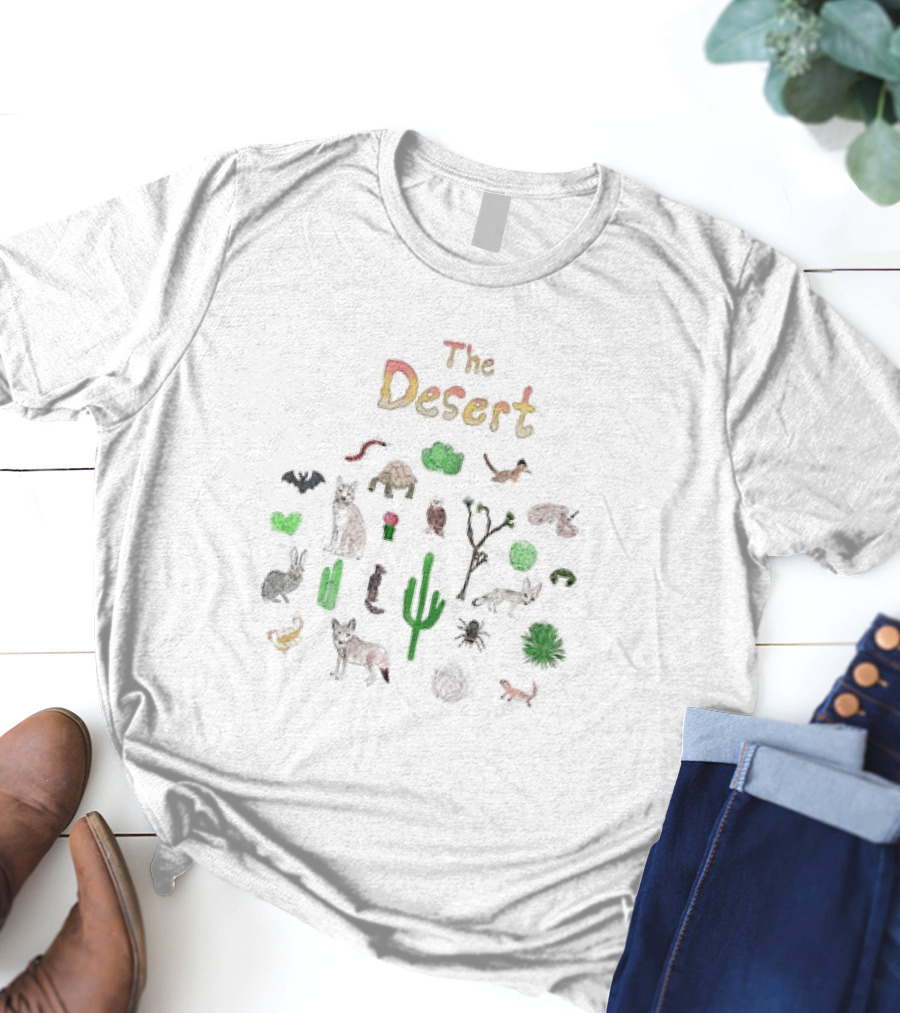 The Desert Animals Cactus Snake Coyote Fox Turtle Bat Lizard Rabbit Spider Scorpion Squirrel T-Shirt