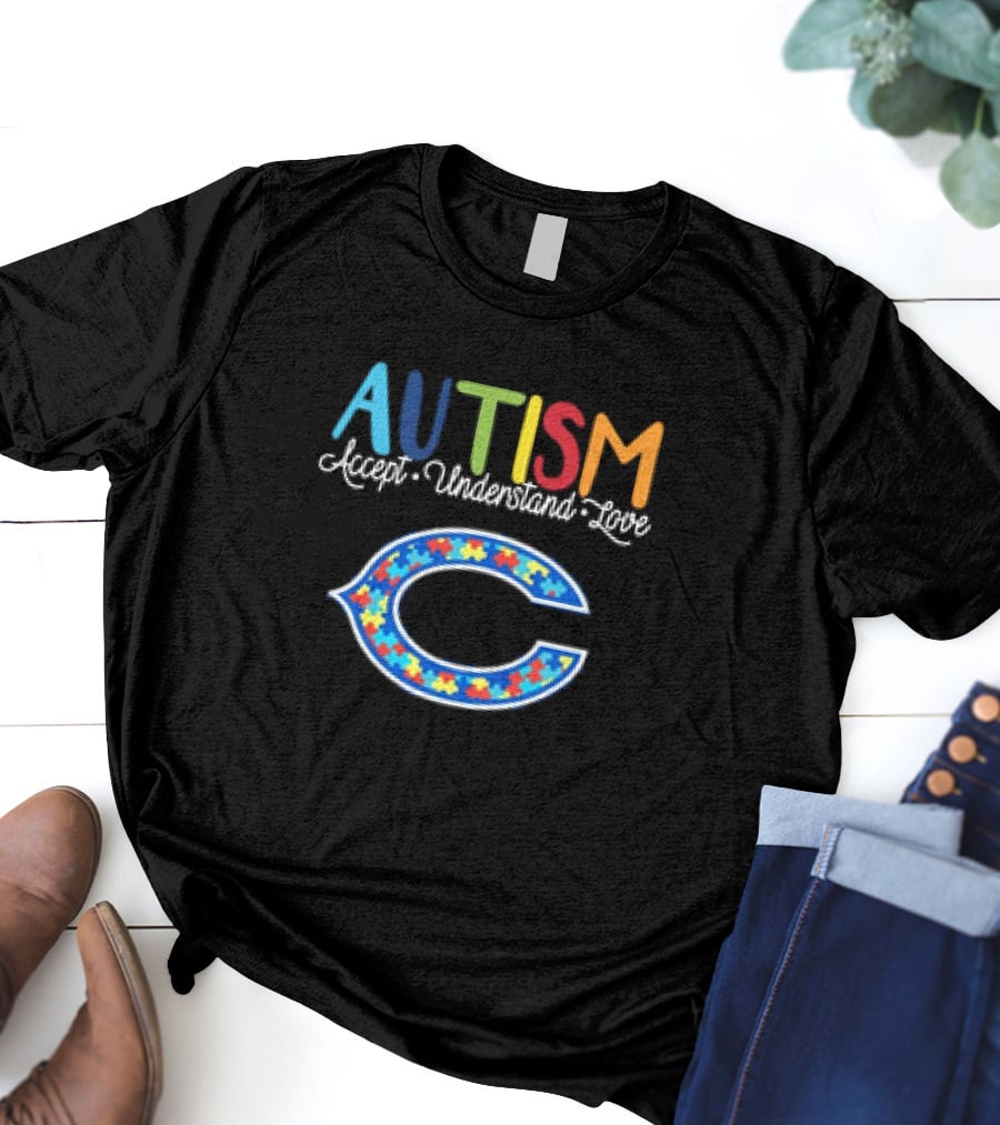 Chicago Bears NFL Autism Accept Understand Love Awareness T-Shirt