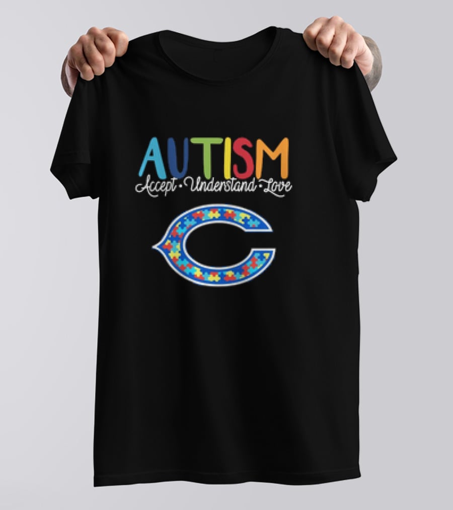 Chicago Bears NFL Autism Accept Understand Love Awareness T-Shirt