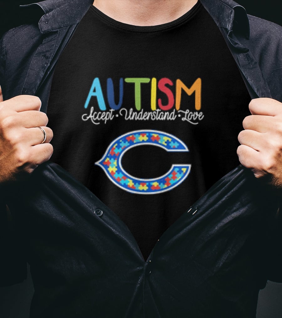 Chicago Bears NFL Autism Accept Understand Love Awareness T-Shirt
