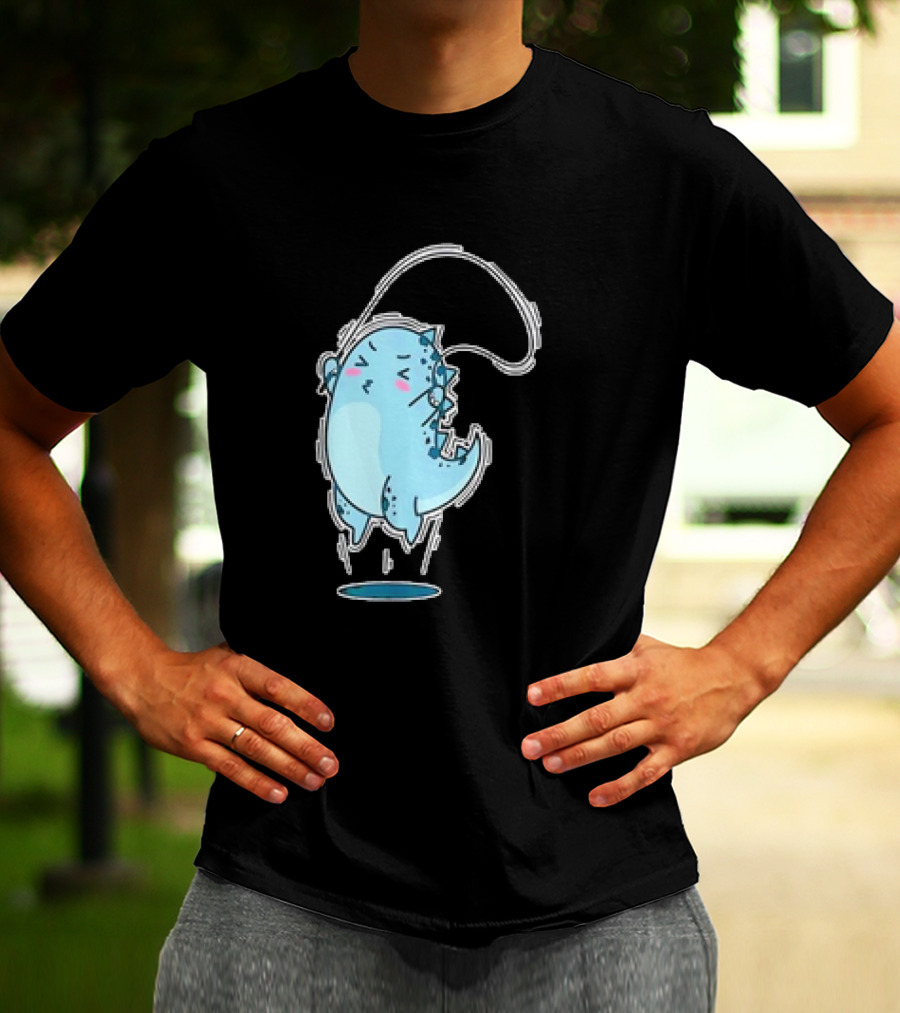Dino Jumping Rope Adorable Cartoon T-Shirt