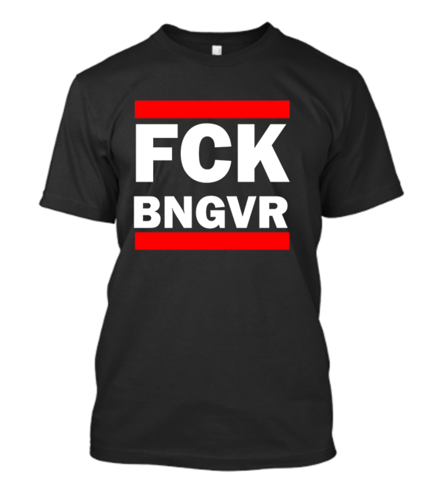 Nadav Oz Salzberger FCK BNGVR Bold Red And White Block Text T-Shirt