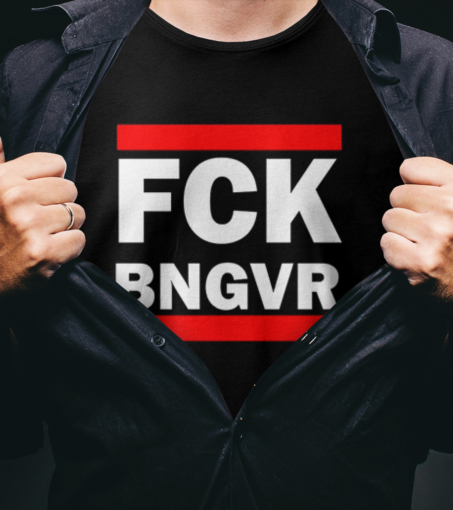 Nadav Oz Salzberger FCK BNGVR Bold Red And White Block Text T-Shirt