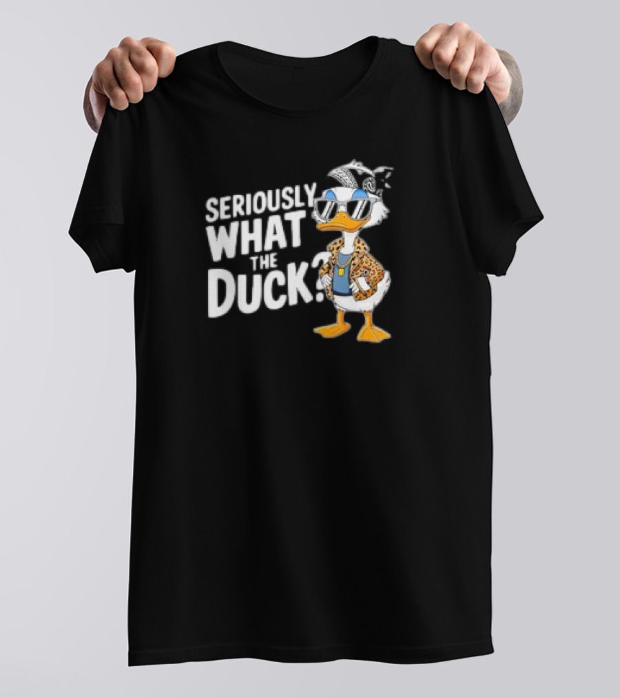 Seriously What The Duck Funny Cartoon Duck Humor T-Shirt