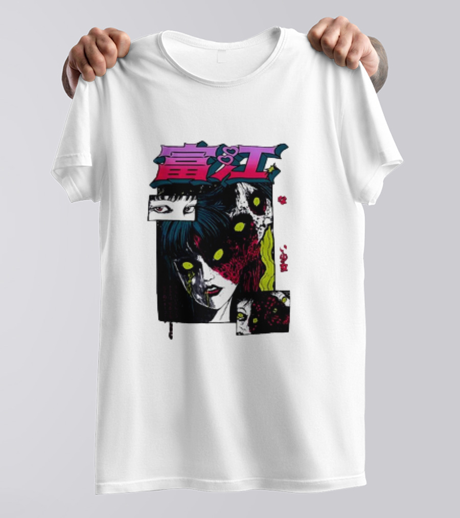 Junji Ito Tomie Horror Manga Eyes Panels T-Shirt