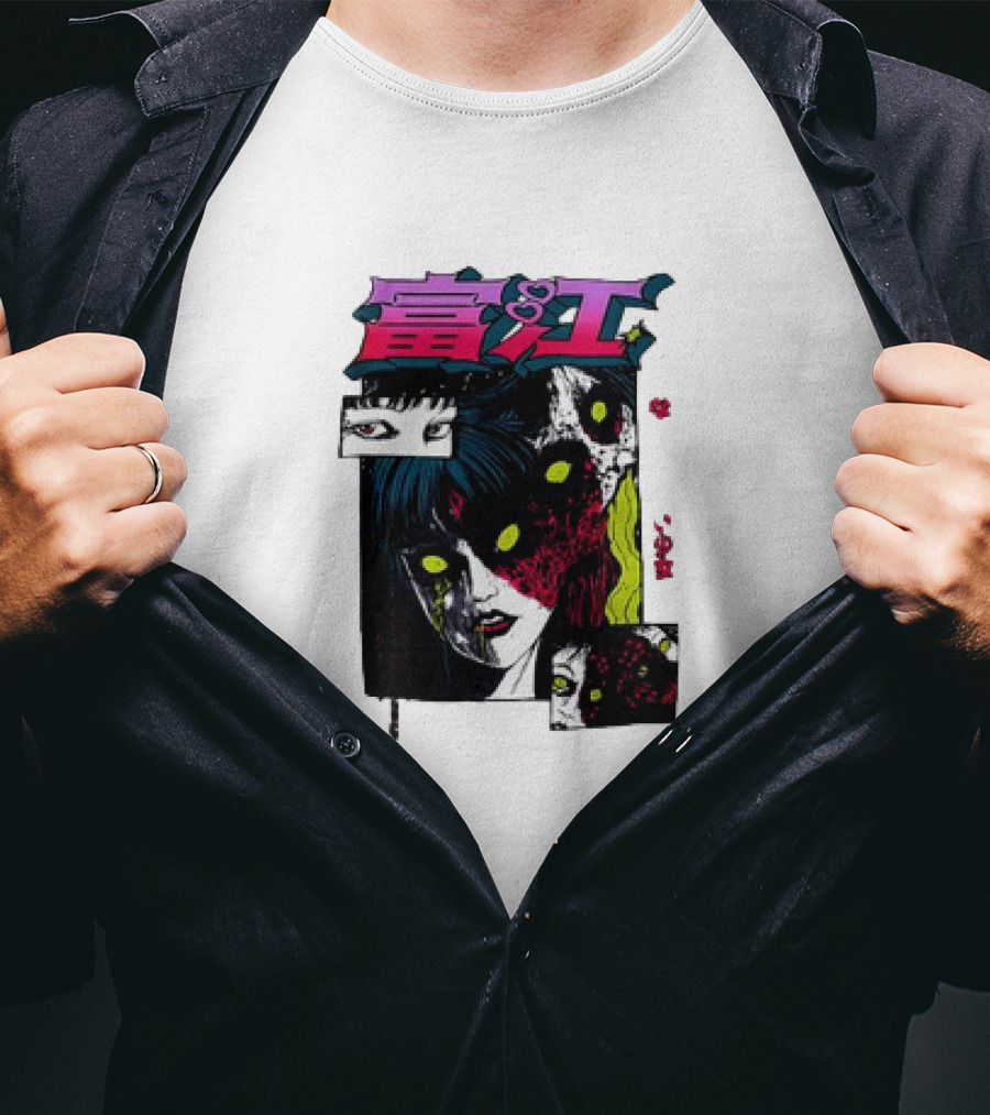 Junji Ito Tomie Horror Manga Eyes Panels T-Shirt