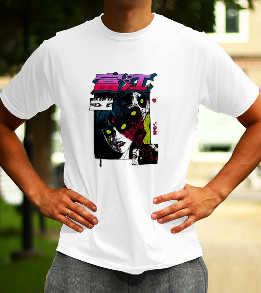 Junji Ito Tomie Horror Manga Eyes Panels T-Shirt