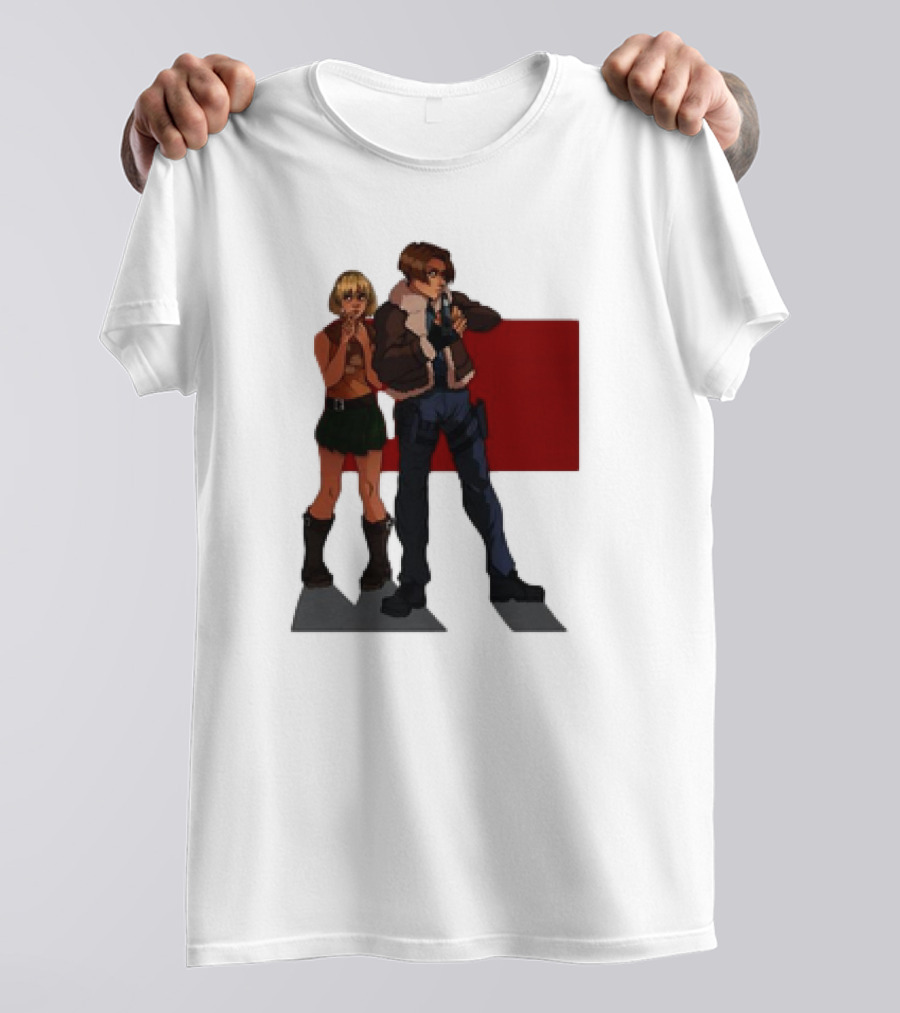 Resident Evil Leon And Ashley Anime Style Duo T-Shirt
