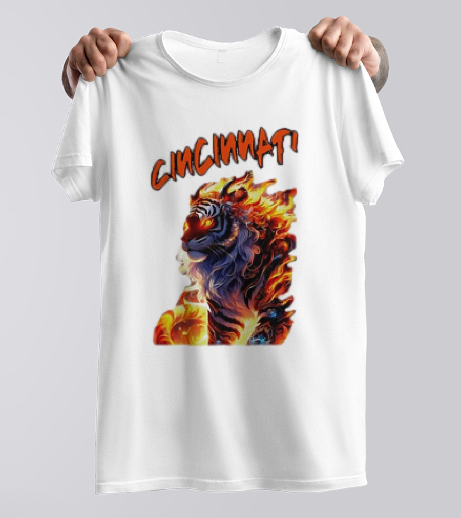 Cincinnati The Bengel’s Live Old West Football Tiger Flame T-Shirt