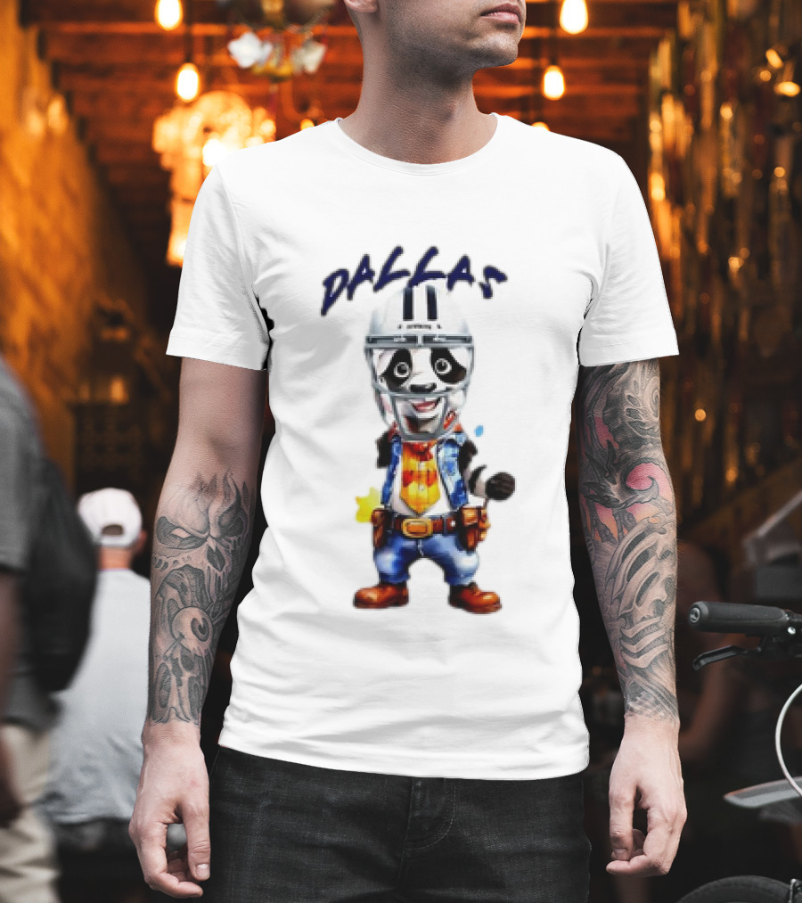 The Cowboys Live In Dallas Old West Football Dallas Football Helmet Cowboy Character T-Shirt