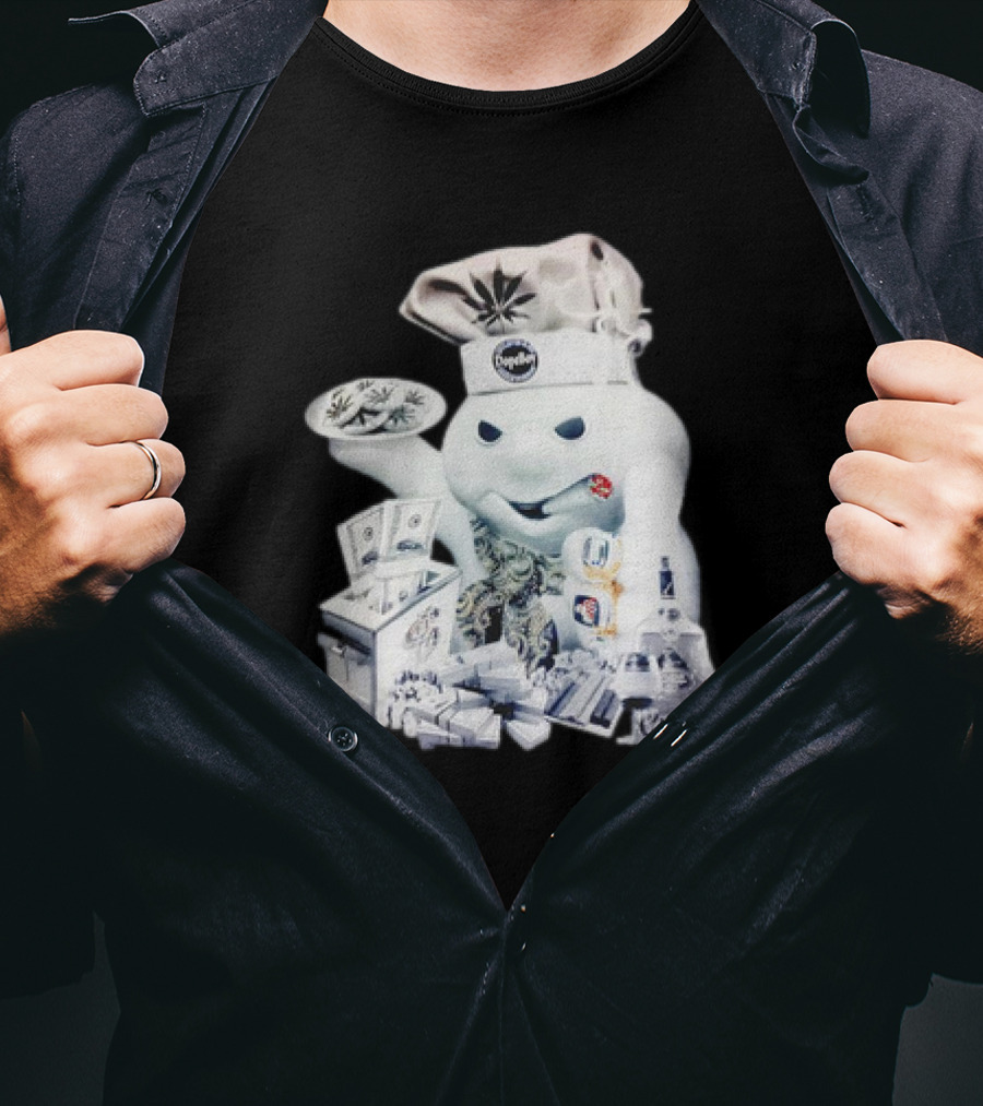 Dopeboy Dough Boy Cannabis Money And Baking Elements T-Shirt