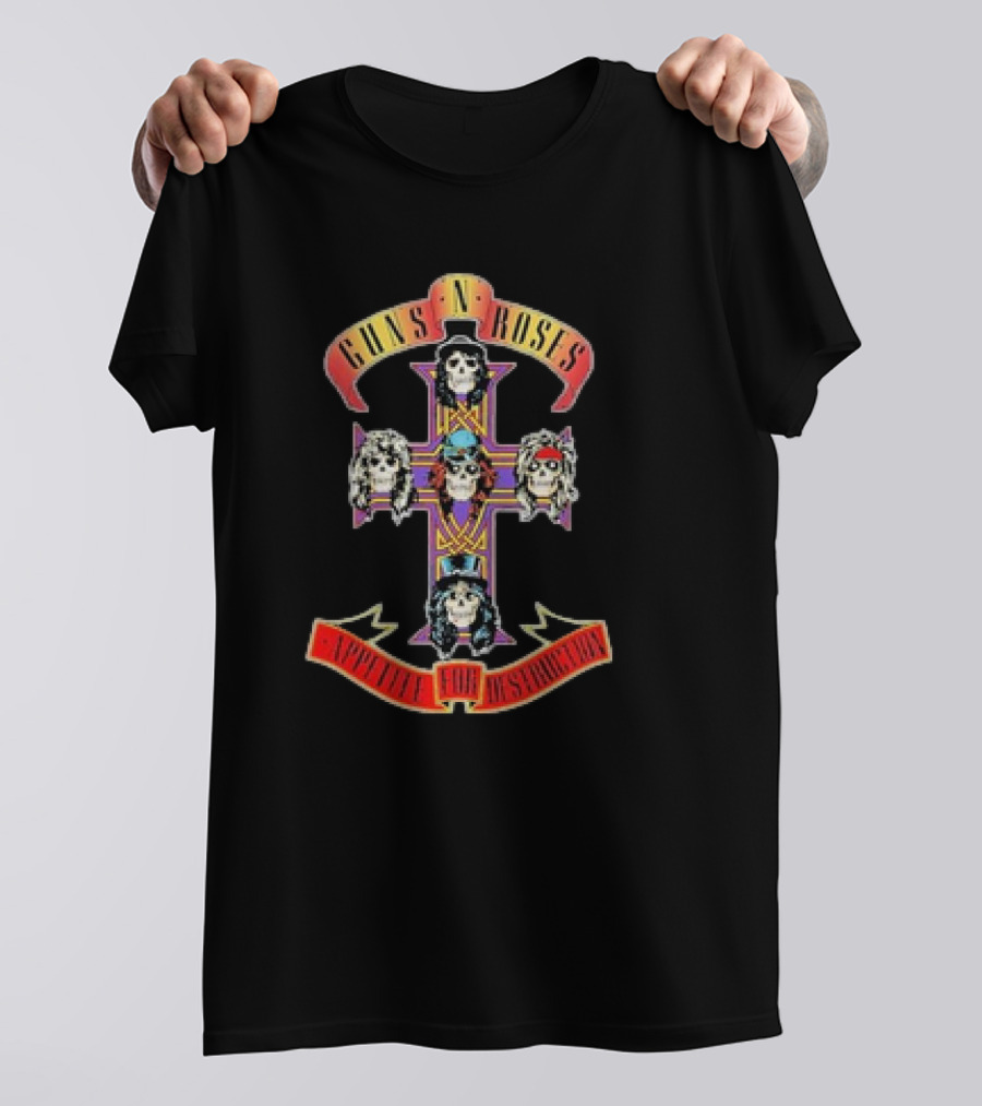 Guns N Roses Appetite For Destruction Cross Skulls T-Shirt