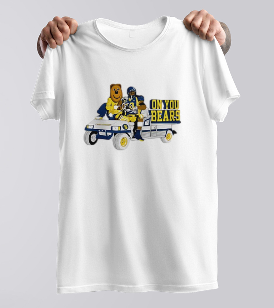 On You Bears Football Cart Ride With Bear Mascot T-Shirt
