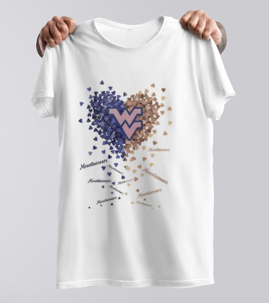 West Virginia Mountaineers Heart Logo Enthusiast T-Shirt
