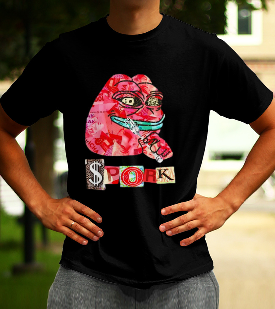 Colombo Spork Pepe Meme Collage Smoking T-Shirt