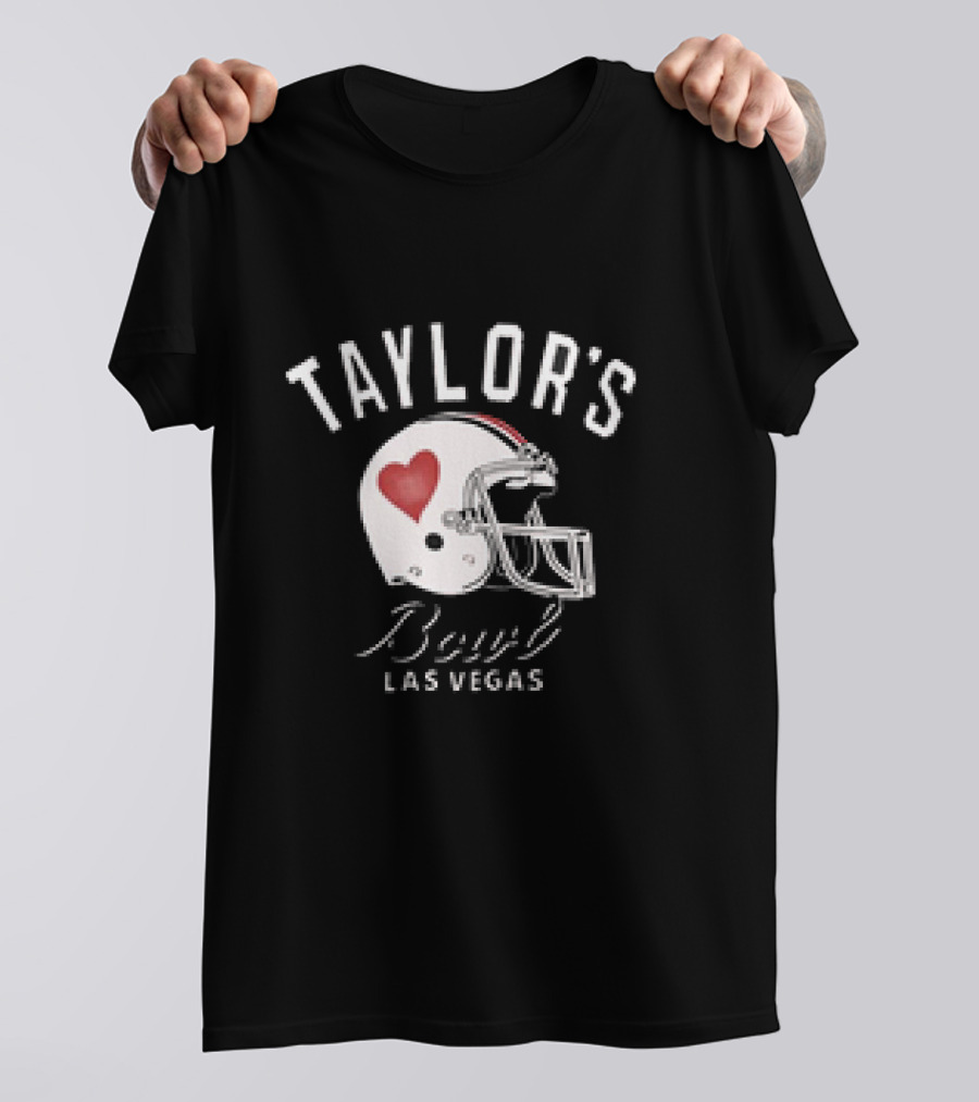TAYLOR'S Bowl Las Vegas Football Helmet Heart T-Shirt