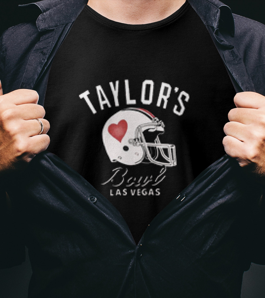 TAYLOR'S Bowl Las Vegas Football Helmet Heart T-Shirt